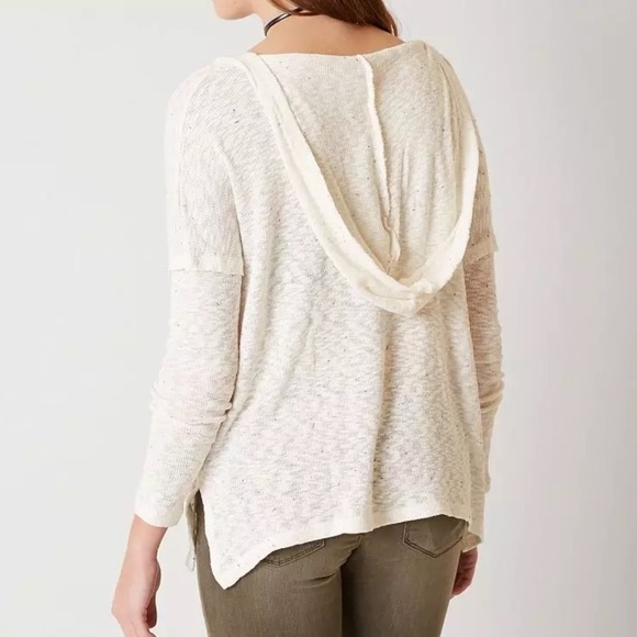 Billabong Beach Bliss Sweater with Hood Womens Size S/P White Cap Black Flecks - Picture 2 of 12